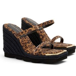 GOOD AMERICAN ESPADRILLE LEOPARD WEDGE SANDALS - NIB!